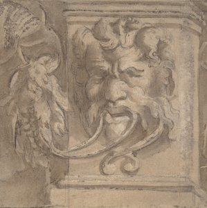 Design ornemental avec masque de style antique, 1550-1600 - Unbekannt