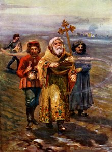 Prêtre orthodoxe bénissant le sol, Russie - Unbekannt
