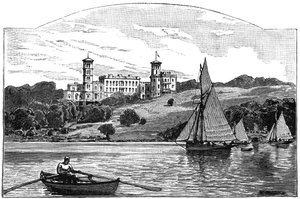 Osborne House depuis le Solent, East Cowes, Île de Wight, 1900