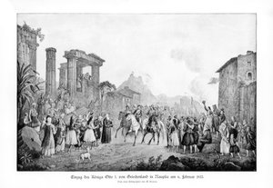 Otto I, roi de Grèce, débarquant à Nauplie, 6 février 1833, 1900 - Unbekannt