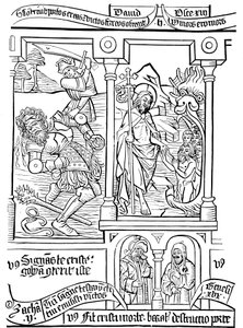 Page de la Biblia Pauperum (Bible des pauvres), 15e siècle
