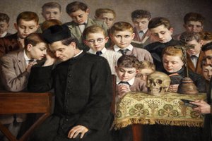 Peinture représentant la vie de Don Bosco dans le Santuario di Maria Ausiliatrice, Valdocco, Turin, Italie - Unbekannt