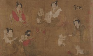 Dames du palais baignant des enfants, 11e siècle - Unbekannt