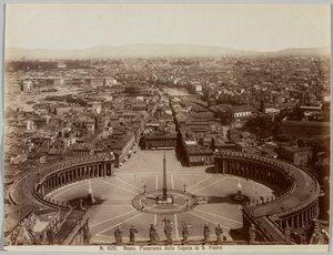 Panorama dalla Cupola di S. Pietro, Rome, vers 1860