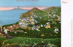 Panorama du Castello di Barbarossa, Capri, Italie, début du 20e siècle