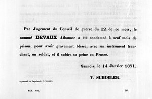 Par Jugement du Conseil, des affiches politiques françaises de la Commune de Paris, janvier 1871 - Unbekannt