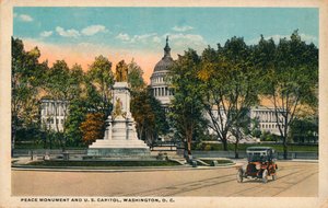 Monument de la Paix et Capitole des États-Unis, Washington, DC, c1910