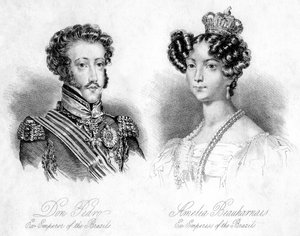 Pedro I, empereur du Brésil et princesse Amélie de Leuchtenberg