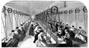 Salle de broyage des plumes, usine Hanks, Wells & Co, Birmingham, West Midlands - Unbekannt