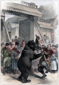 Ours en spectacle dans un village russe, 1877
