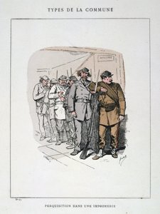 Perquisition dans une imprimerie, Commune de Paris, 1871
