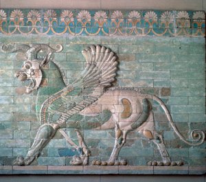 Brique émaillée persane Griffon, 6ème siècle av. J.-C.