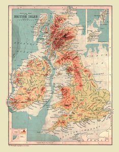 Carte physique des îles britanniques, 1902 - Unbekannt