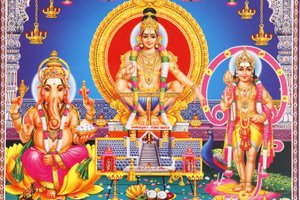 Image des dieux hindous Ganesh, Ayappa & Subramania, Inde
