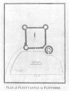 Plan du château de Flint, Flintshire