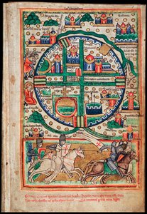 Plan de Jérusalem. Fragment de psautier, vers 1200