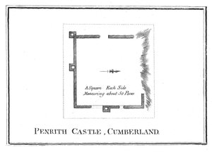 Plan du château de Penrith, Cumberland, fin du 18e siècle