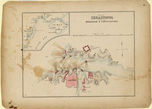Plan de Sébastopol avec sa rade et ses fortifications, vers 1858