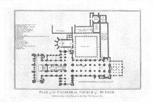 Plan de la cathédrale de Durham, fin du 18e siècle