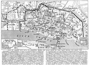 Plan de la ville de Londres montrant les églises, quartiers et guildes, 1926-1927 - Unbekannt