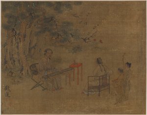 Jouant de la cithare sous les pins, possiblement dynastie Ming, 1368-1644 - Unbekannt