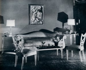 Mobilier en plexiglas dans un intérieur des années 1940, 1941 - Unbekannt