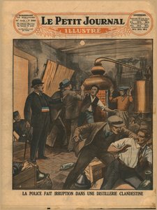 Raid de la police sur une distillerie illicite, 1930