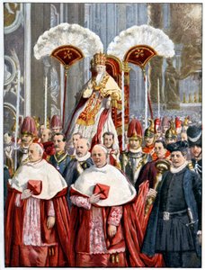 Pape Léon XIII dans la Basilique Saint-Pierre, Rome, 1900
