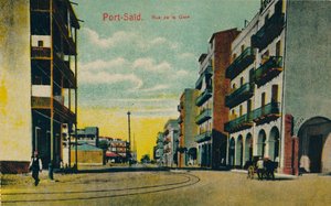 Port-Saïd. Rue de la Gare, vers 1900 - Unbekannt