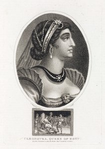 Portrait de Cléopâtre (Théa Philopator, 69-30 avant JC), avec une scène décrivant son accession au trône d