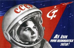 Portrait de la cosmonaute russe Valentina Vladimirovna Terechkova (née en 1937), première femme dans l
