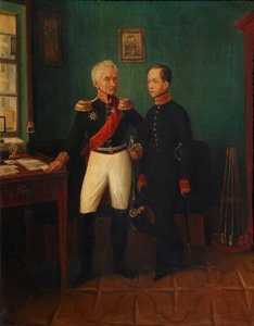 Portrait du général Fyodor Grigoryevich Friedrich August Goldgeuer avec son fils Mikhail, vers 1771-1848