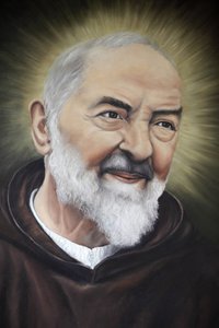 Portrait de Padre Pio en Apulia, Alberobello, Italie
