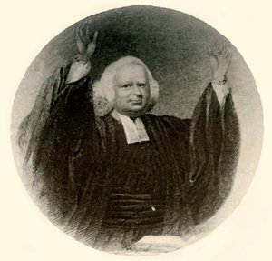 Portrait du révérend George Whitefield en robe et perruque portées en Nouvelle-Angleterre, vers 1750, 1937