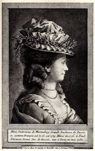 Portrait de Sophie Dorothée de Wurtemberg, début du 19e siècle