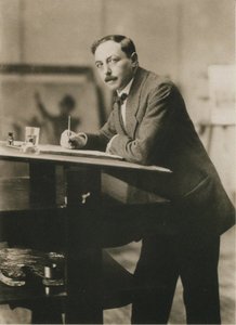 Portrait de Thomas Theodor Heine dans son atelier, vers 1913 - Unbekannt
