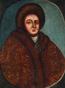 Portrait de la tsarine Evdokiya Feodorovna Lopukhina 1669-1731, épouse du tsar Pierre Ier de Russie - Unbekannt