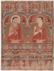 Portrait de deux lamas, vers 1300