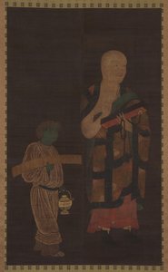 Portrait de Xuanzang Genjo avec assistant