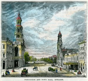 Bureau de poste et hôtel de ville, Adélaïde, Australie-Méridionale, Australie - Unbekannt