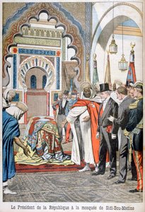 Le président Loubet visitant la mosquée de Sidi Bou Medine, Tlemcen, Algérie, 1903