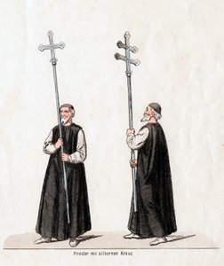 Prêtre avec croix en argent, costume pour la pièce de Shakespeare, Henry VIII, 19ème siècle