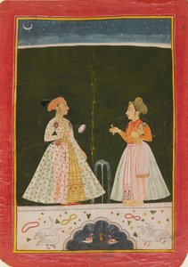 Prince Amar Singh avec son fils en bas âge, début des années 1690