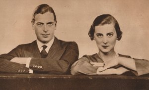 Prince George et Princesse Marina, fiancés le 28 août, 1934 1935