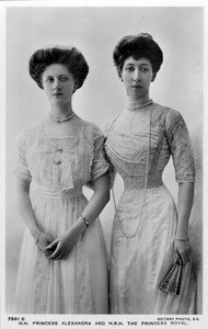 La princesse Alexandra et la princesse royale, fin des années 1900