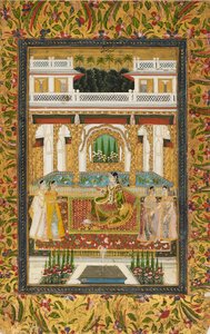 Princesse avec des serviteurs dans un palais, 18ème siècle - Unbekannt