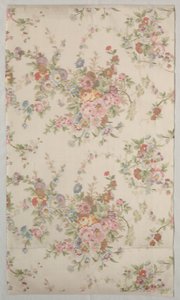 Soie imprimée avec motif floral, fin des années 1800 - Unbekannt