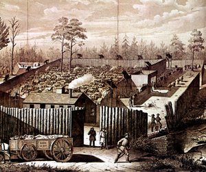 Stockade de prison à Andersonville, Géorgie, guerre civile américaine, 1861-1865