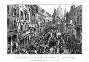 Procession approchant la cathédrale Saint-Paul, Jour de l