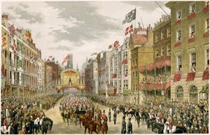Procession sur le Strand, Westminster, Londres, 1863